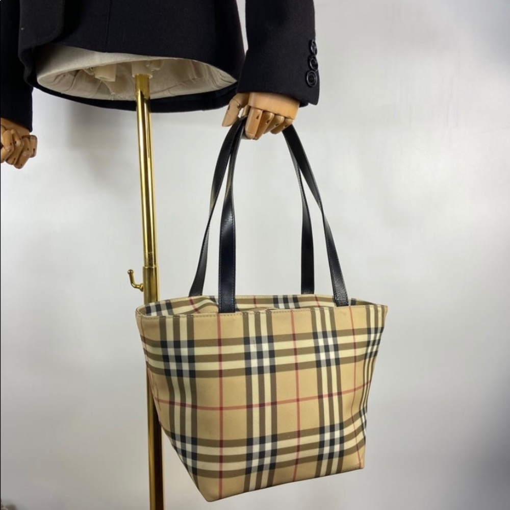 Vintage Burberry Nova Check Tote Top Hand Bag 💼